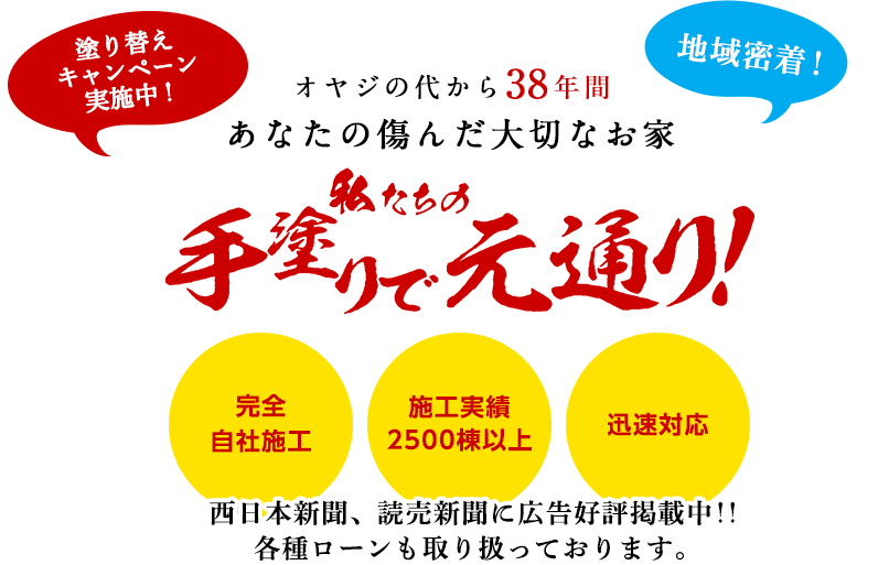 あなたの傷んだ大切なお家、私たちの手塗りで元通り！